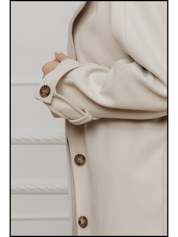 Edoti Бежово дамско палто с колан Edoti