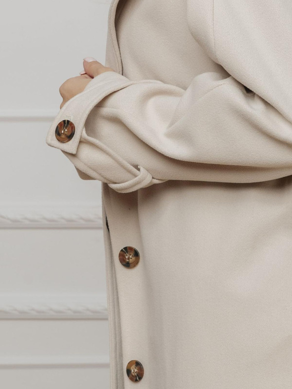 Edoti Бежово дамско палто с колан Edoti