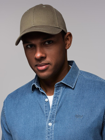 Ombre Clothing Мъжка баскетболна шапка с пикел и декоративна бродерия каки Ombre Clothing