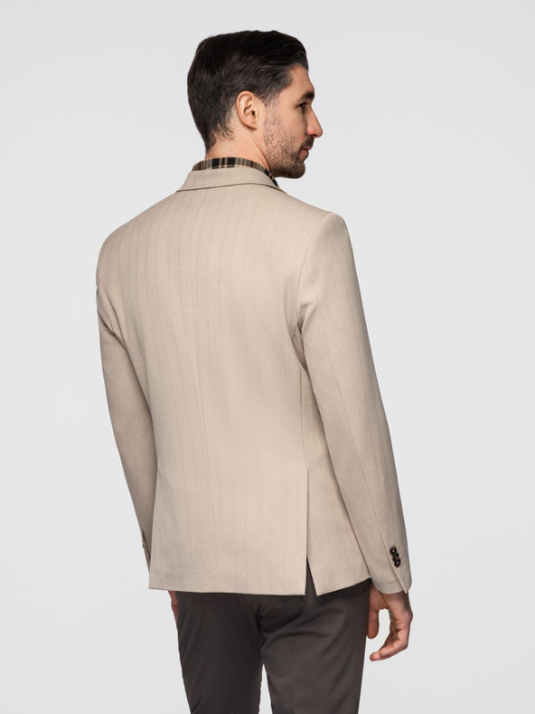 Ombre Clothing Елегантен мъжки бежов блейзър от вълнена смес от Ombre Clothing