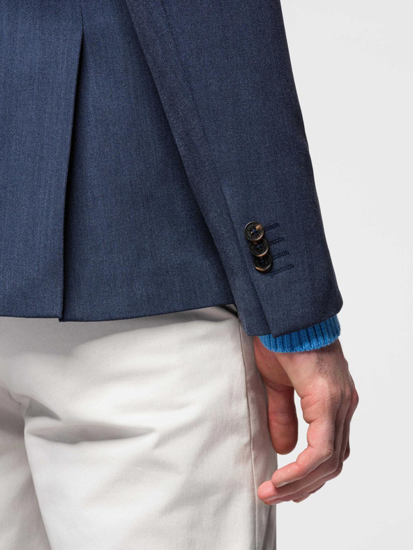 Ombre Clothing Елегантен мъжки блейзър от вълнена смес Navy Blue Ombre Clothing