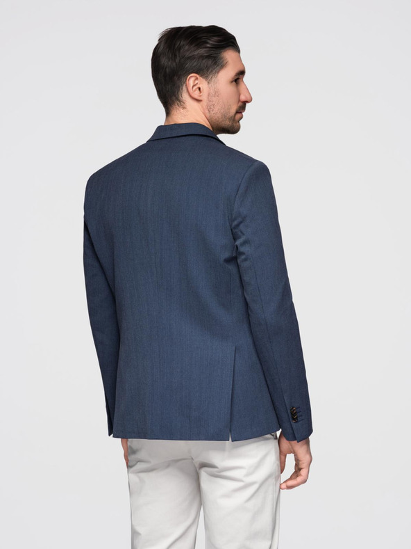 Ombre Clothing Елегантен мъжки блейзър от вълнена смес Navy Blue Ombre Clothing