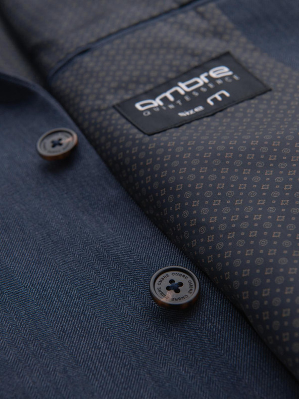 Ombre Clothing Елегантен мъжки блейзър от вълнена смес Navy Blue Ombre Clothing