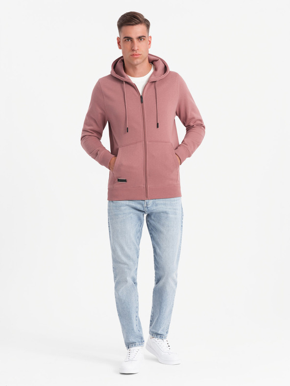 Ombre Clothing Мъжки памучен суитчър BASIC с цип Ombre Clothing