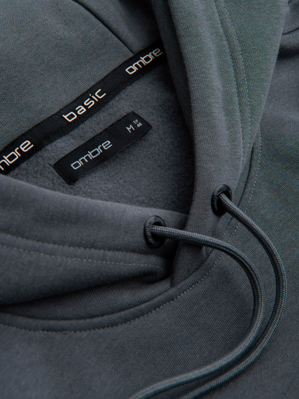 Ombre Clothing Мъжки памучен суитчър с качулка BASIC Ombre Clothing