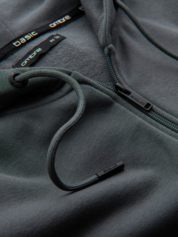 Ombre Clothing Мъжки памучен суитчър BASIC с цип Ombre Clothing