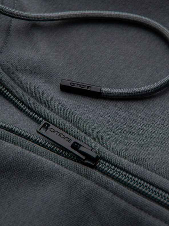 Ombre Clothing Мъжки памучен суитчър BASIC с цип Ombre Clothing