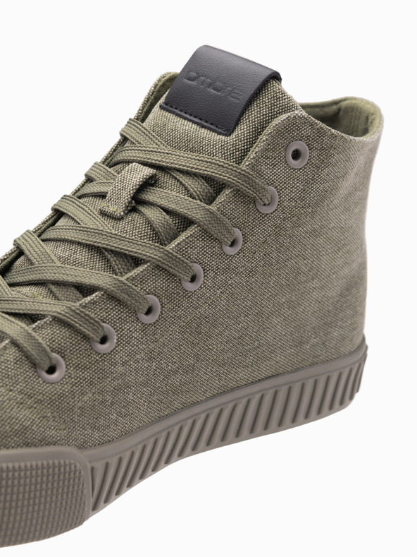 Ombre Clothing Мъжки платнени маратонки - маслини V2 OM-FOTH-0186 Ombre Clothing