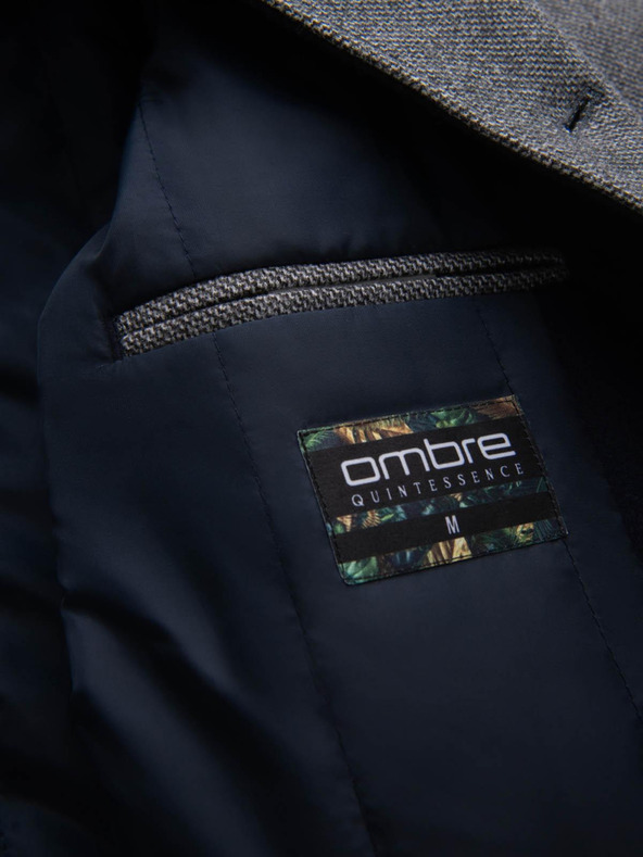 Ombre Clothing Мъжко дълго палто с меланж и качулка Ombre Clothing