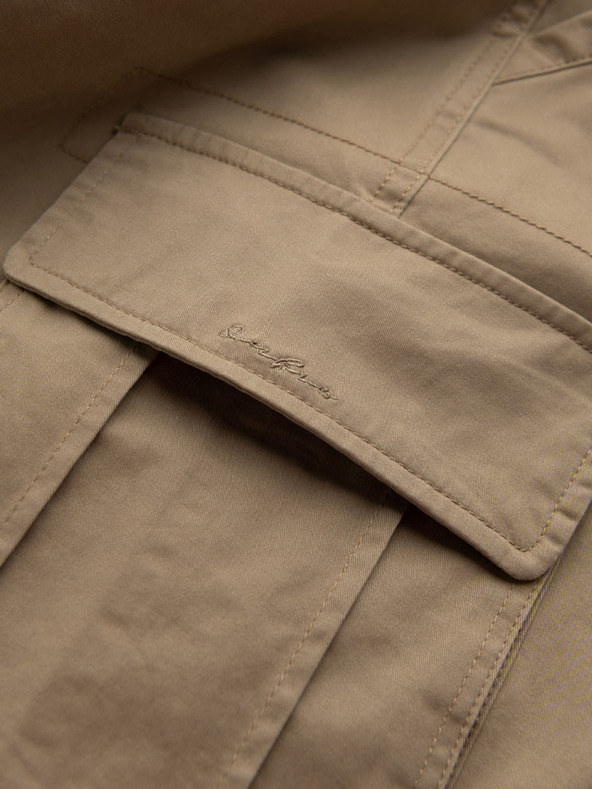 Ombre Clothing Мъжки едноцветни къси панталони с джобове за товари - пясъчни V1 OM-SRCG-0133 Ombre Clothing