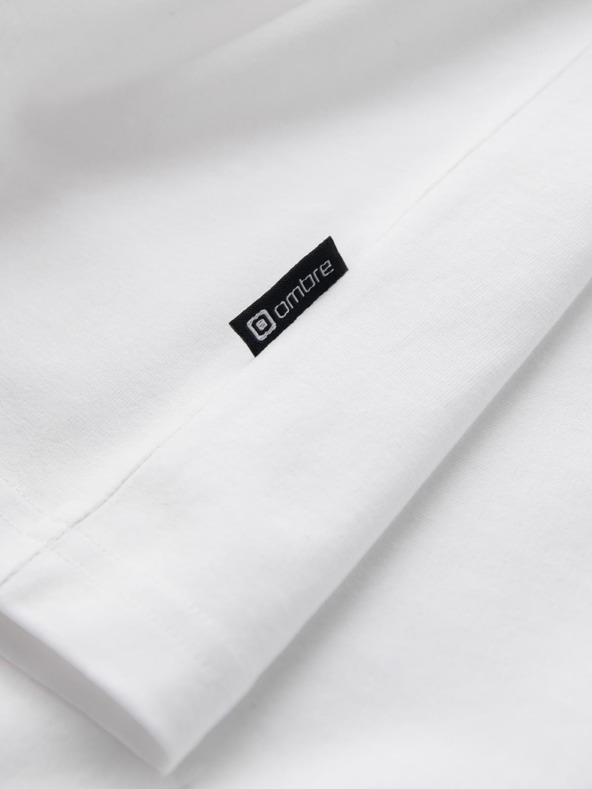 Ombre Clothing Мъжка памучна тениска с трикольор - бяло и тъмносиньо V3 OM-TSCT-0174 Ombre Clothing