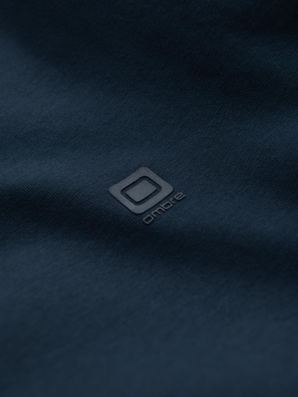 Ombre Clothing Мъжка памучна тениска с трикольор - бяло и тъмносиньо V3 OM-TSCT-0174 Ombre Clothing