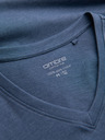 Ombre Clothing Мъжка памучна класическа тениска BASIC с V-образно деколте - синя V18 OM-TSBS-0145 Ombre Clothing