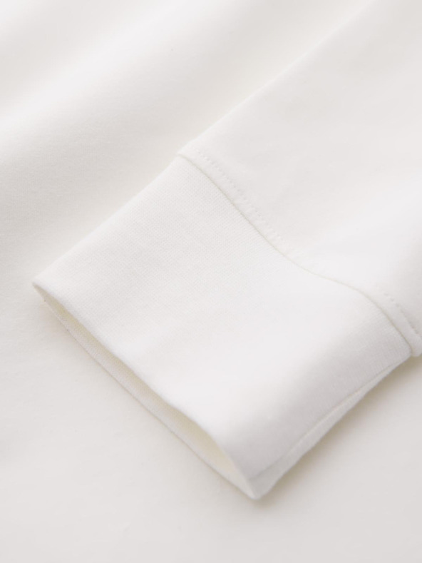 Ombre Clothing Мъжка памучна тениска LOOSE FIT с дълъг ръкав и кръгло деколте - кремава V2 OM-LSBC-0129 Ombre Clothing