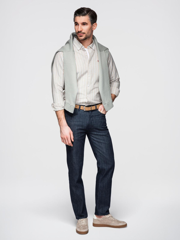 Ombre Clothing Мъжка памучна риза REGULAR FIT с фини райета Ombre Clothing