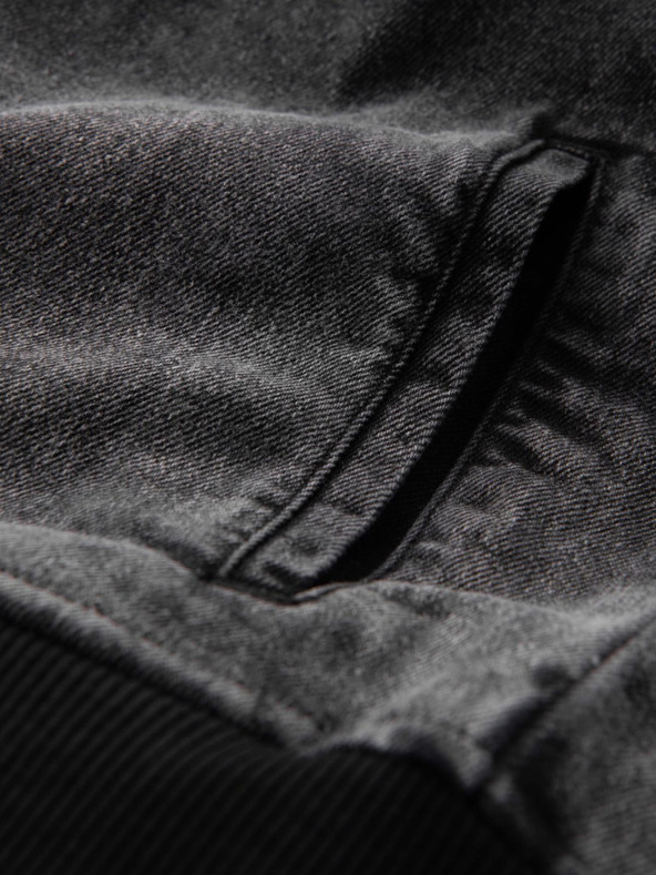 Ombre Clothing Мъжко яке бомбър от деним с ефект на изпиране на камъни - черно V2 OM-JADJ-0163 Ombre Clothing