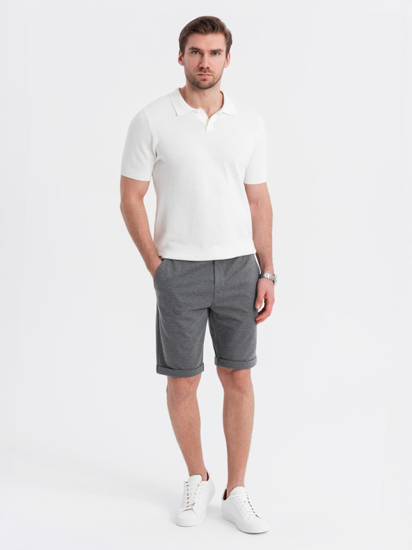 Ombre Clothing Мъжки структурирани плетени шорти с еластична талия Ombre Clothing