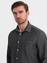 Ombre Clothing Мъжка дънкова риза с бродирана джоб Ombre Clothing