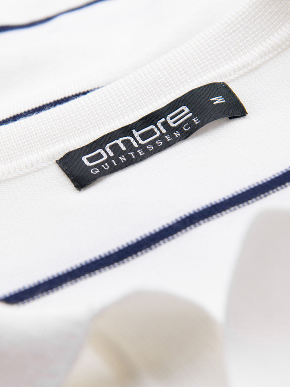 Ombre Clothing Мъжка поло риза от вискоза с хоризонтални ивици Ombre Clothing