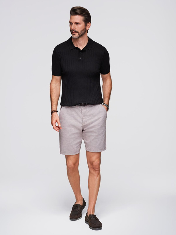 Ombre Clothing Мъжка slim fit поло риза от вискоза с вертикални ивици Ombre Clothing