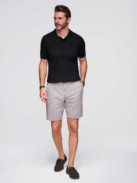 Ombre Clothing Мъжка slim fit поло риза от вискоза с вертикални ивици Ombre Clothing