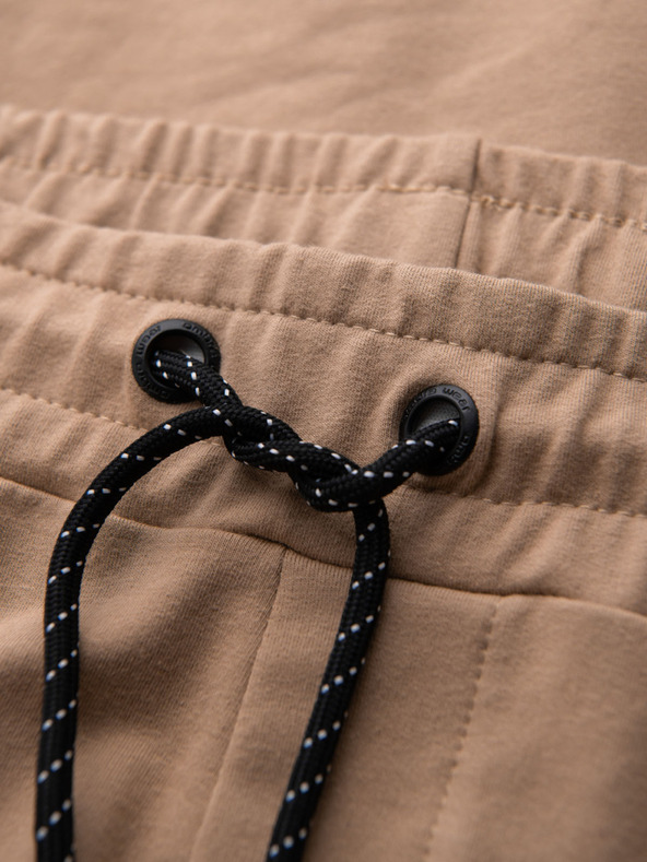 Ombre Clothing Мъжки суитшърт с качулка + долнище - кафяв