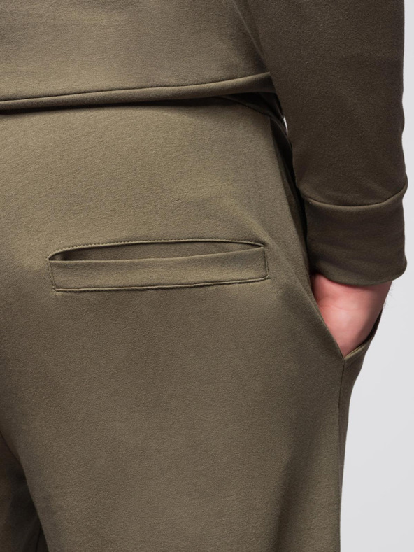 Ombre Clothing Мъжки суитшърт с качулка + долнище - маслинен