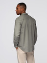 Ombre Clothing Мъжка памучна риза с права яка и джоб REGULAR FIT - каки