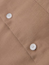Ombre Clothing Мъжка памучна риза с права яка и джоб REGULAR FIT - светло кафяво