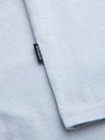 Ombre Clothing Мъжка класическа памучна тениска BASIC с деколте - светлосива