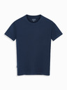 Ombre Clothing Мъжка класическа памучна тениска BASIC - тъмносиня