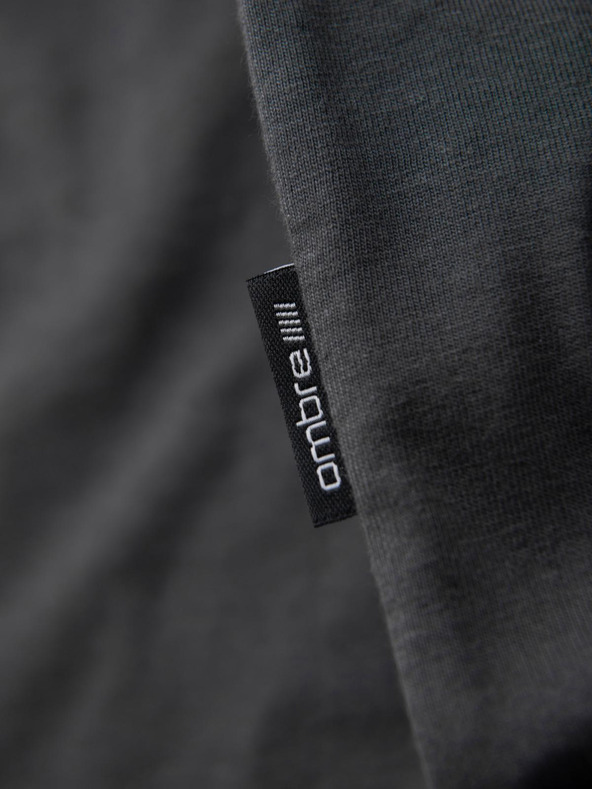 Ombre Clothing Мъжка класическа памучна тениска BASIC - сива