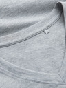 Ombre Clothing Сива мъжка памучна основна тениска с деколте Ombre Clothing