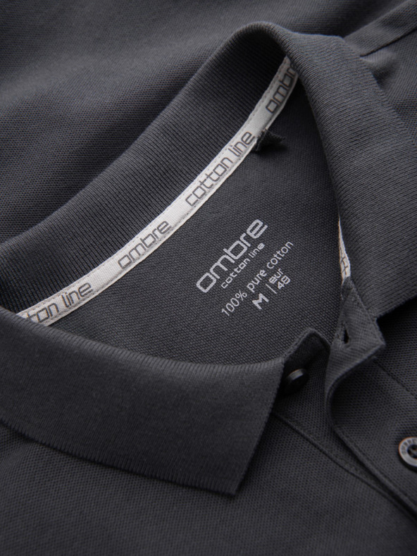 Ombre Clothing Сива мъжка основна поло тениска Ombre Clothing