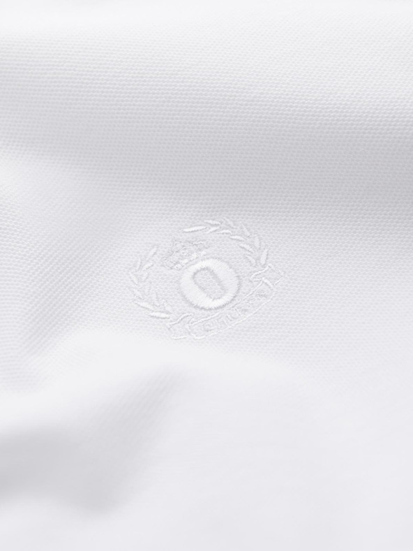 Ombre Clothing Бяла мъжка основна поло риза Ombre Clothing