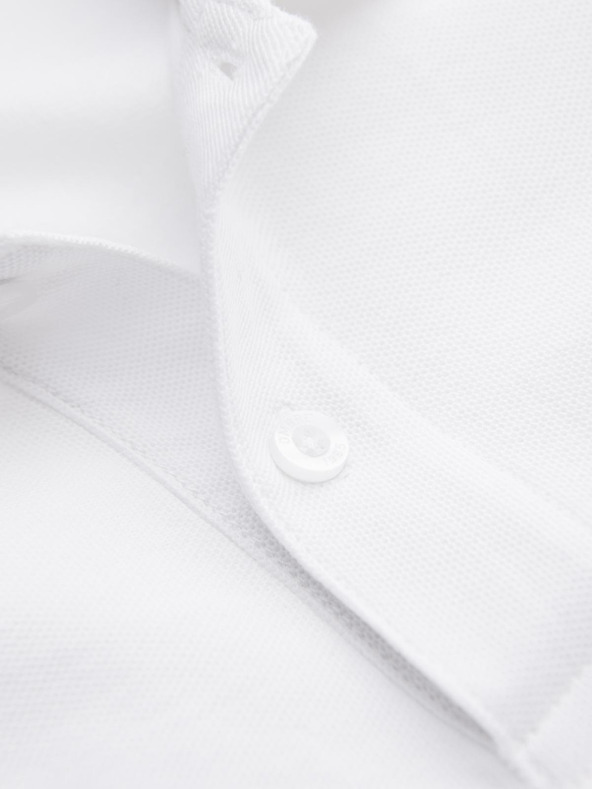 Ombre Clothing Бяла мъжка основна поло риза Ombre Clothing