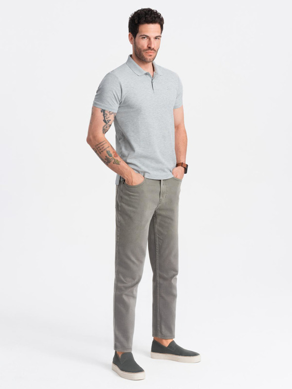 Ombre Clothing Светлосиво мъжко основно поло Ombre Clothing