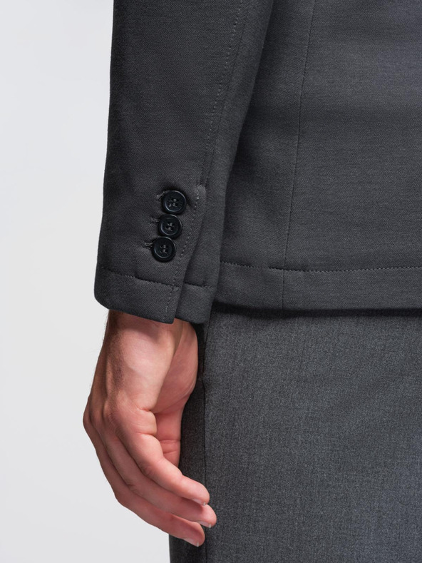 Ombre Clothing Мъжко сиво сако SLIM от фино структуриран плат