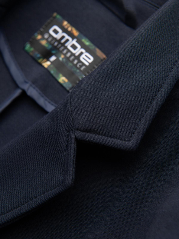 Ombre Clothing Мъжко тъмносиньо сако SLIM от фино структуриран плат