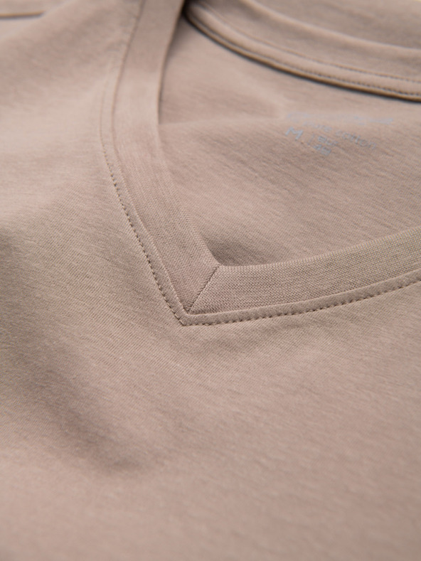 Ombre Clothing Сива мъжка памучна тениска с основно деколте Ombre Clothing