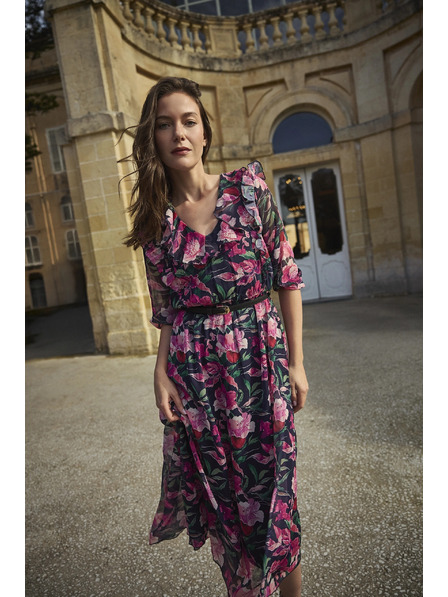 Moodo Тъмносини цветни рокли Moodo