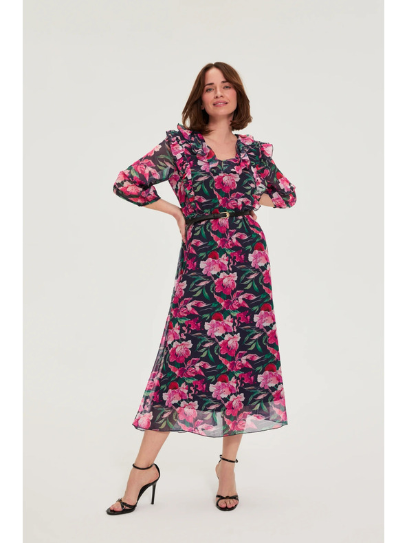 Moodo Тъмносини цветни рокли Moodo