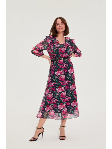 Moodo Тъмносини цветни рокли Moodo