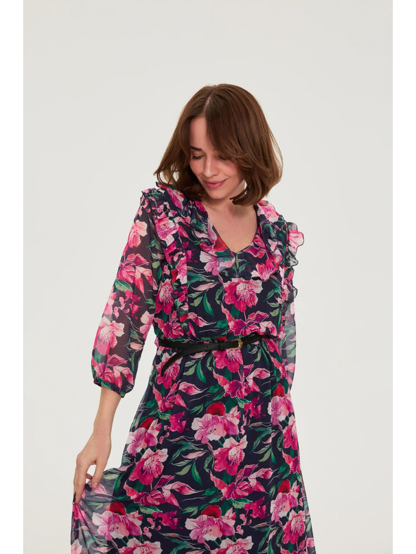 Moodo Тъмносини цветни рокли Moodo