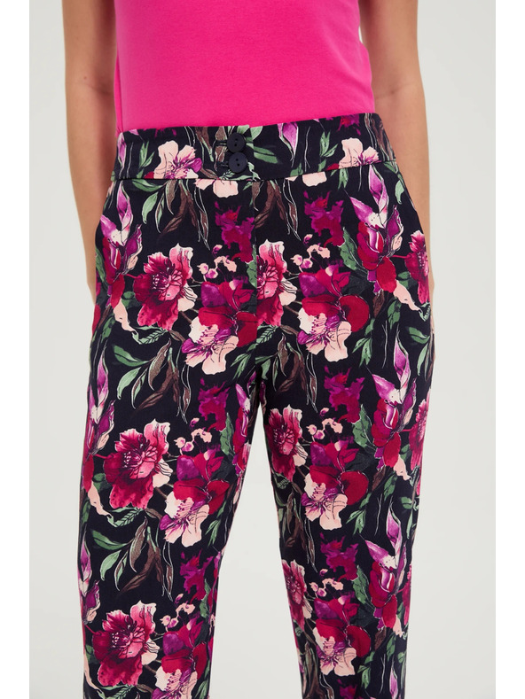 Moodo Панталони с цветя тъмносини Moodo