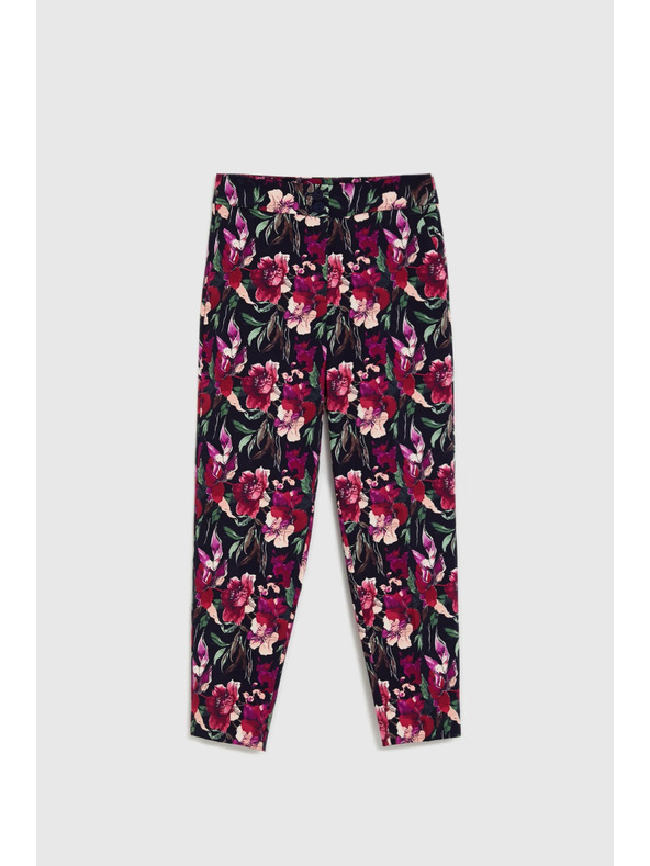 Moodo Панталони с цветя тъмносини Moodo