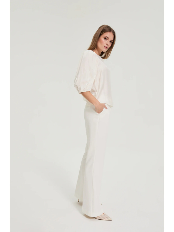 Moodo Риза с буфантни ръкави кремава Moodo