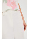 Moodo Панталони с широки крачола в кант бели Moodo