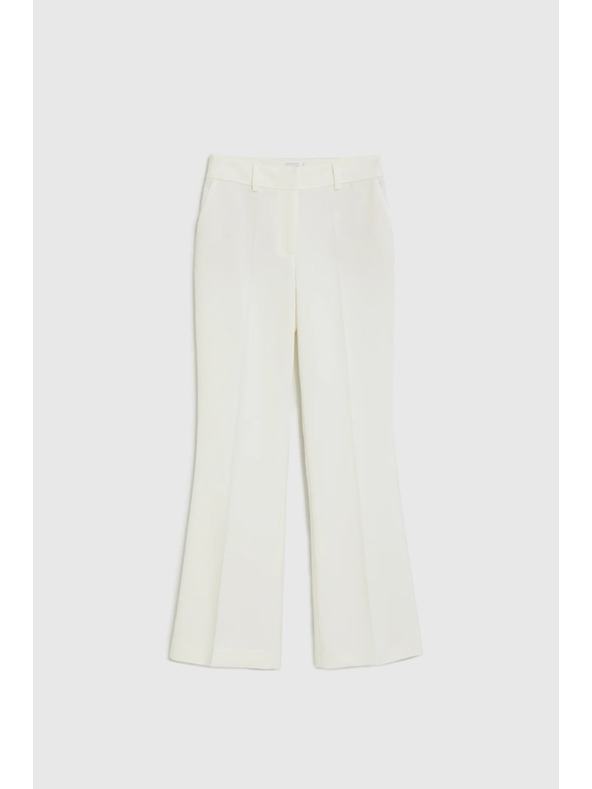 Moodo Панталони с широки крачола в кант бели Moodo