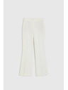 Moodo Панталони с широки крачола в кант бели Moodo